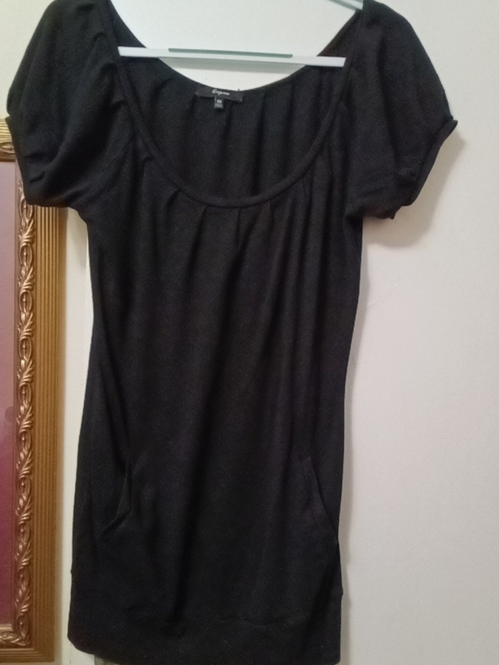 Women's Express Black Scoop Neck Short Sleeve Tunic Top/Dress